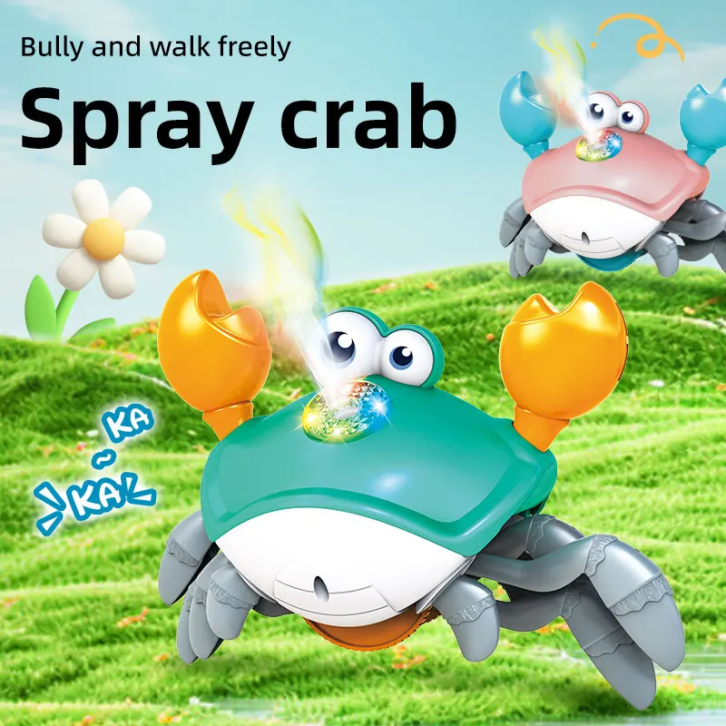 

Electric Mist Blowing Sound Light Music Crabs Will Run Away Outdoor Holiday Party Children's Toys Automatic Crawling