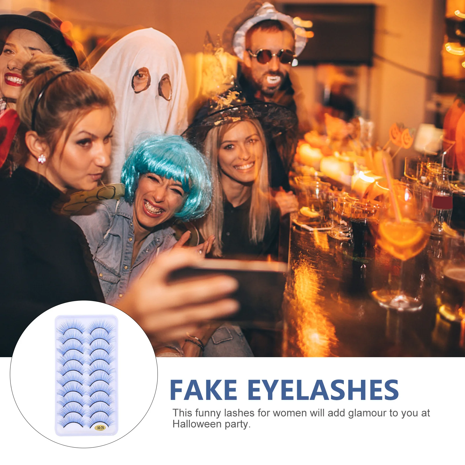 ขนตาปลอมฮาโลวีนแบบสวมใส่ได้ 10 คู่ ทำความสะอาดง่าย ใช้ซ้ำได้ อุปกรณ์แต่งตาสำหรับผู้หญิง อุปกรณ์เสริมสำหรับงานปาร์ตี้สุดอินเทรนด์