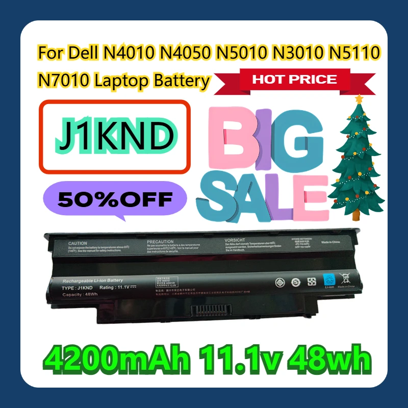 

Для Dell N4010 N4050 N5010 J1KND N3010 N5110 N7010 4200 мАч 11,1 В аккумулятор для ноутбука