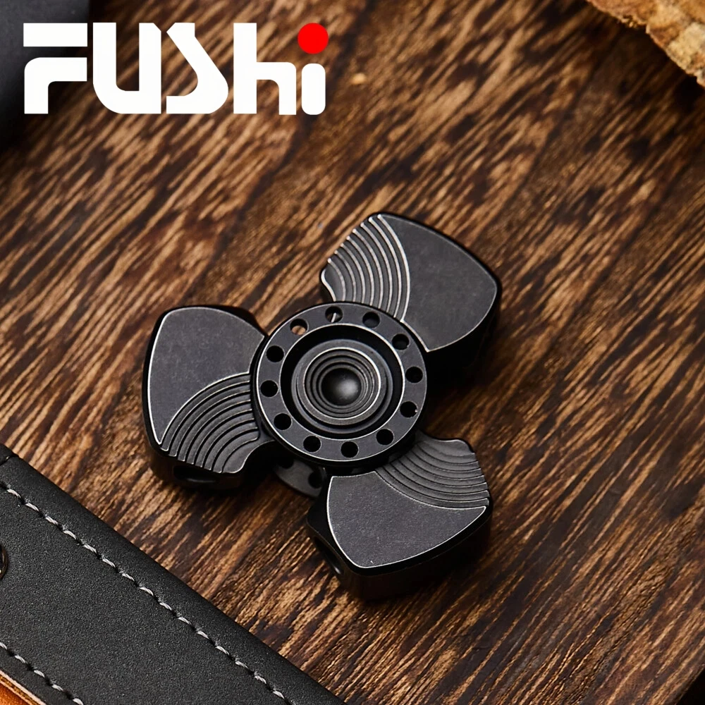 FUSHI EDC Storm Stainless Steel Fidget Spinner Three-Bladed Fidget Spinner Gyro Stress Relief Toy Fidget Toys For Adults