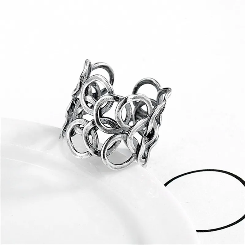 

925 Sterling Silver Round Wide Rings For Women Wedding High Quality Jewelry Accessories Wholesale