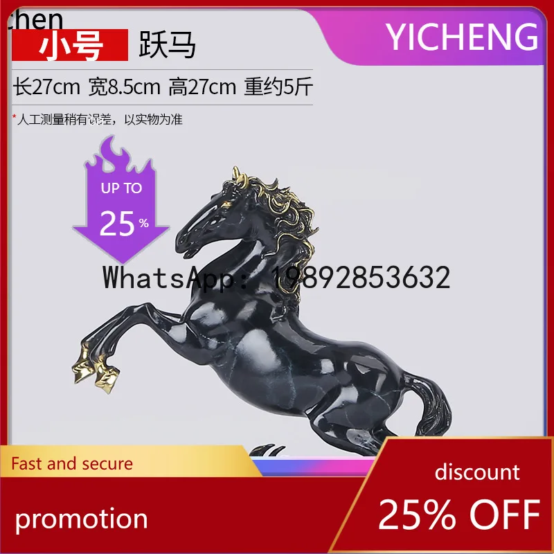 

YFY Brass Leaping Horse Ornament for Home and Office, Success-Bringing Craft