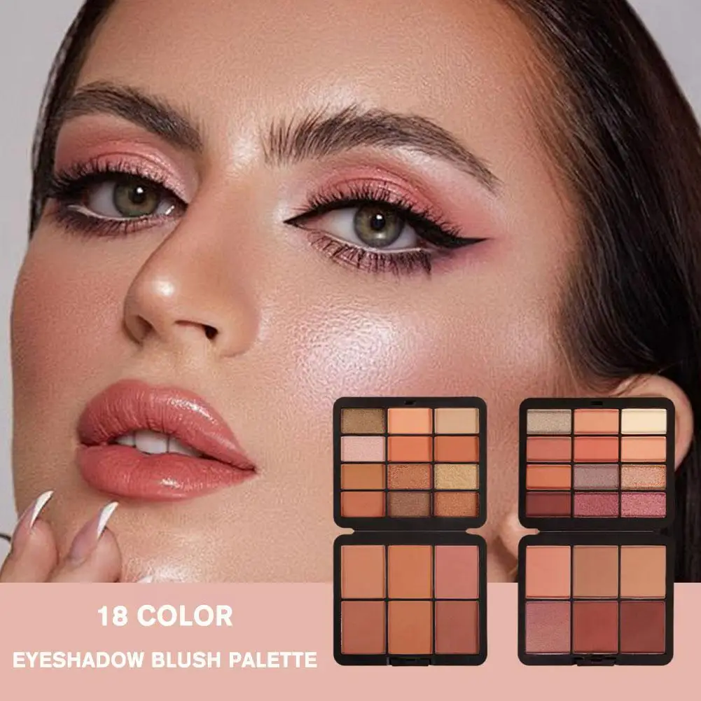 Paleta de sombra de ojos de 18 colores mate perla pigmentada brillo de ojos duradero paleta larga maquillaje cosméticos sombra de ojos impermeable