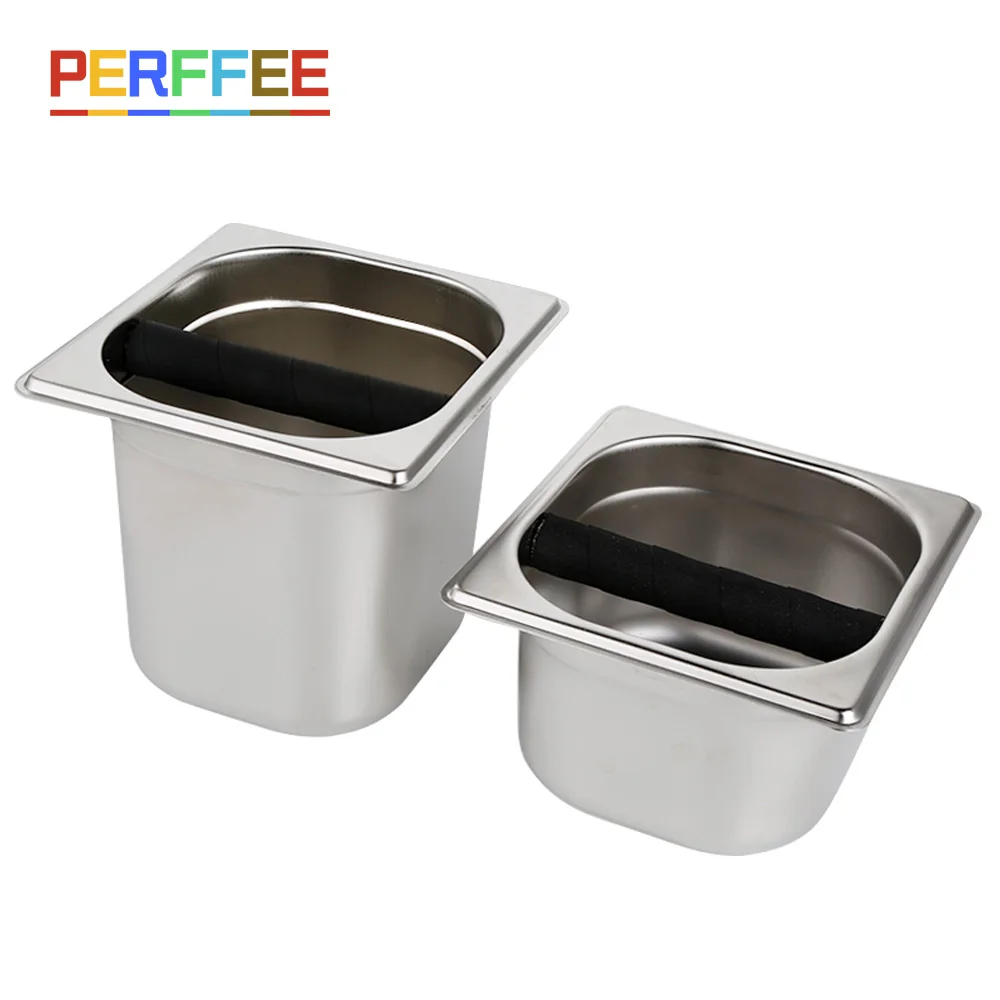 

Knock Box for Espresso Coffee Grounds Stainless Steel Anti Slip Coffee Grind Dump Bin Barista Household Tools Cafe Accessories