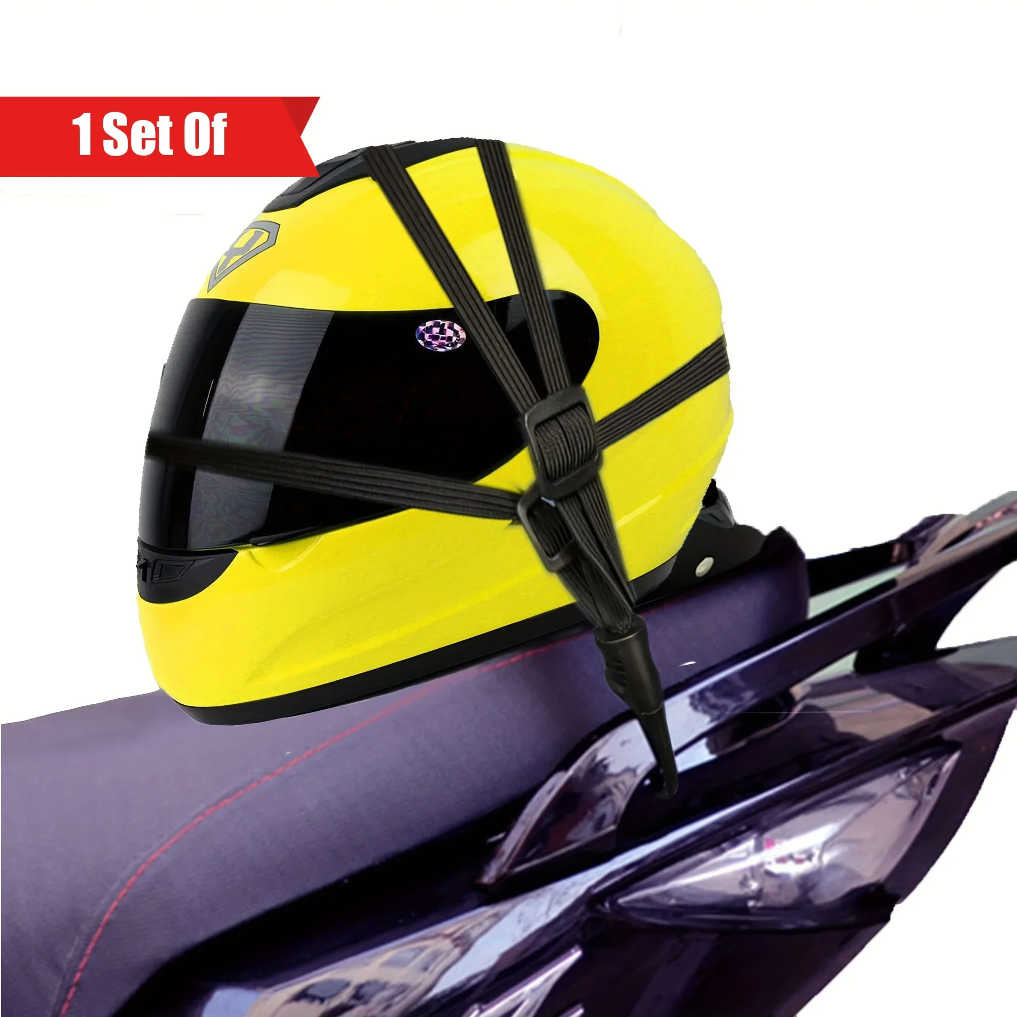 

‌Adjustable Motorcycle Helmet Strap – Elastic Back Seat Rope with Secure Hook for Bike/ATV Helmets