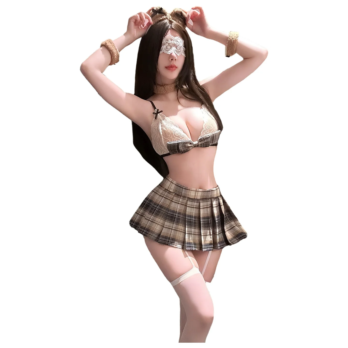 

Soft Cute Bear JK Flirty Sexy Lingerie Pure Desire Pleated Sensual Women's High-End Sexy Lingerie Sets For Woman Charming ST5V