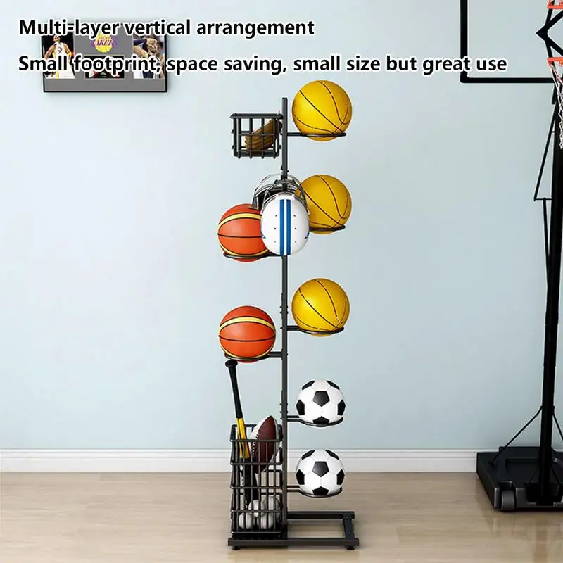 Ball Rack Storage Stand Football Vertical Sports Equipment Storage For Basketball Volleyball