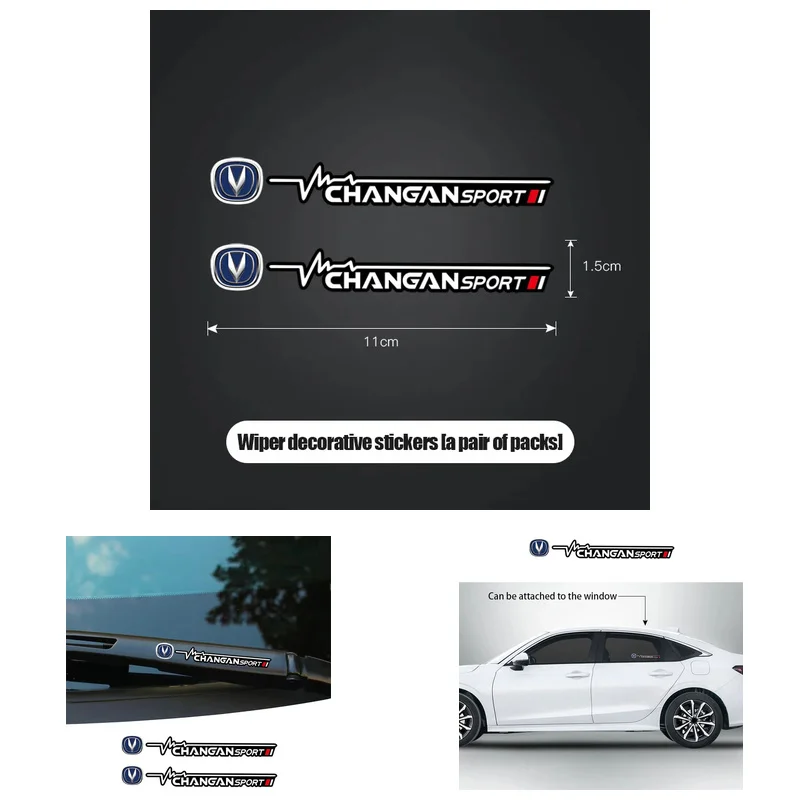 Waterproof Car Window Wiper Decals Pair Reflective Rear Glass Stickers for Changan UNI-K CS75 CS55 CS35 CS85 Eado Alsvin