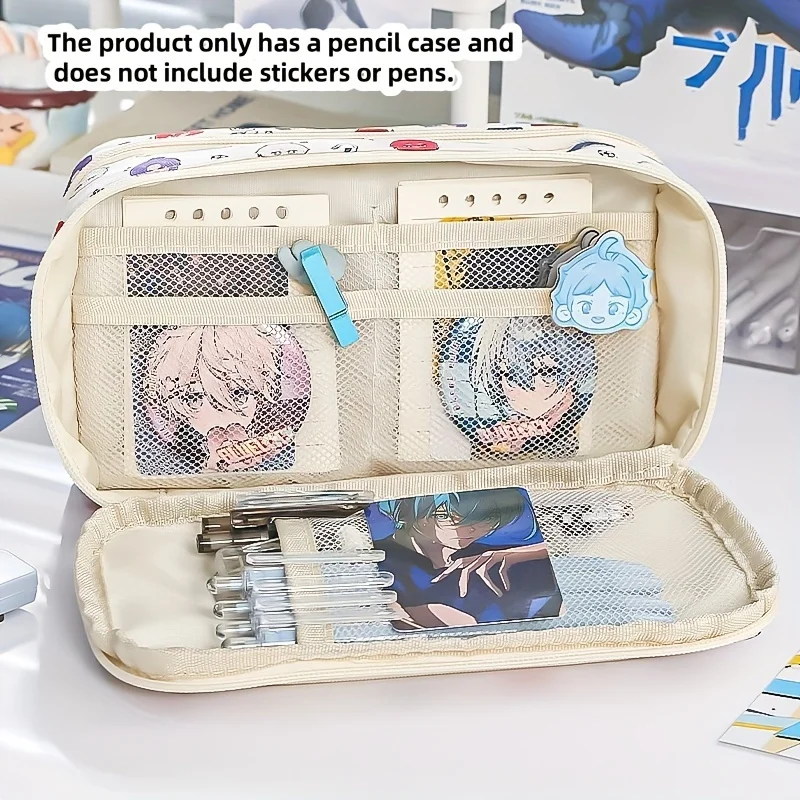 Picture 6: A Large-Capacity Anime Theme Pencil Box-Multifunctional Pencil Case and Stationery Case, Double Zipper Design