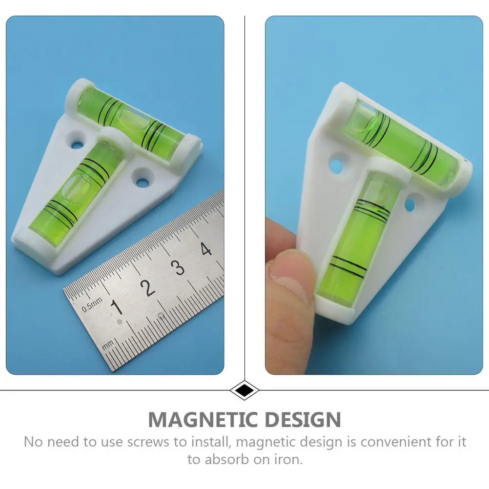 Mini Magnetic Bubble Level T Shape Precision Horizontal Level for Rvs Campers Trailers Furniture Appliances Pool Tables Tools