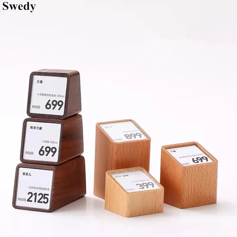 Metal Price Label Paper Holder Mini Name Price Card Tags Jewelry Watch Acrylic Sign Holder Display Stand