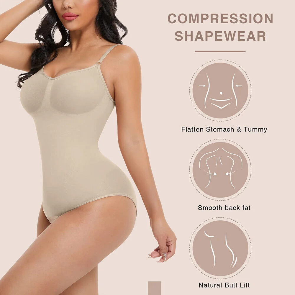 Womens Body Shaper Shape wear nahtlose feste Bauch kontrolle abnehmen Bodysuit Tanga Schritt Schnalle Taille Taille Hüft lifting Hose