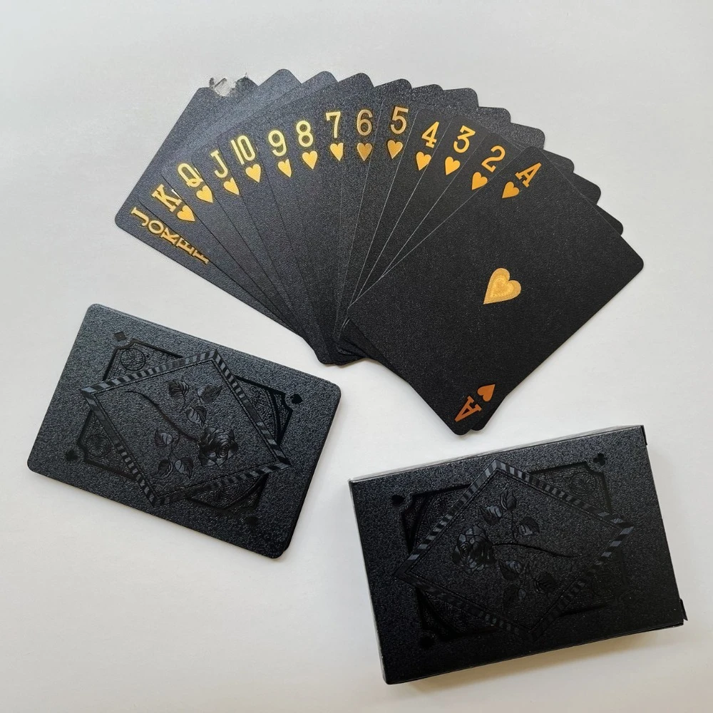 مجموعة بطاقات لعب الورق السوداء الوردية المقاومة للماء لبدلة البوكر السحرية Dmagic مجموعة هدايا الألعاب #4