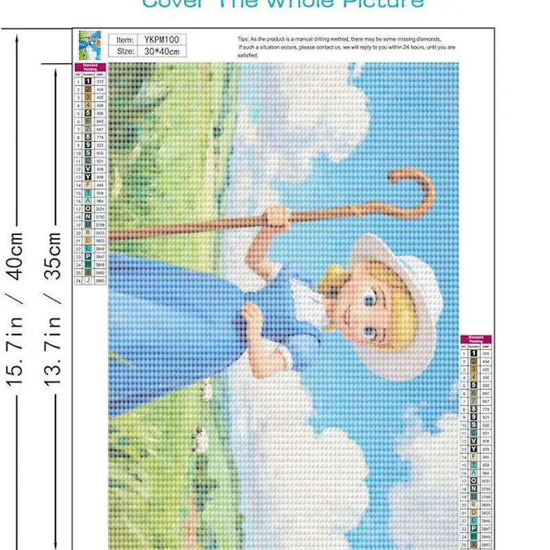 1PC Kit Lukisan Berlian Toy Story Bo Peep, Seni Berlian 5D Full Drill Karakter Gadis Peternak Kartun, Sulaman Mosaik DIY untuk Anak-Anak