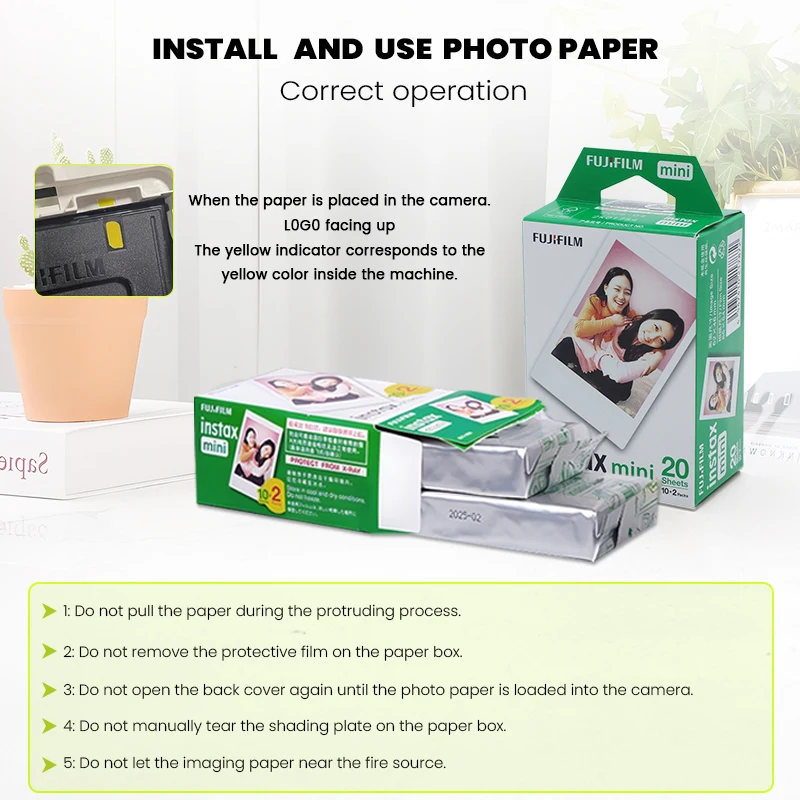 FUJIFILM INSTAX MINI Instant Film (10-60 Exposures) of Film Photo Paper For FUJI Instant Photo Camera Mini 12 11 Mini 9 8 7s 70