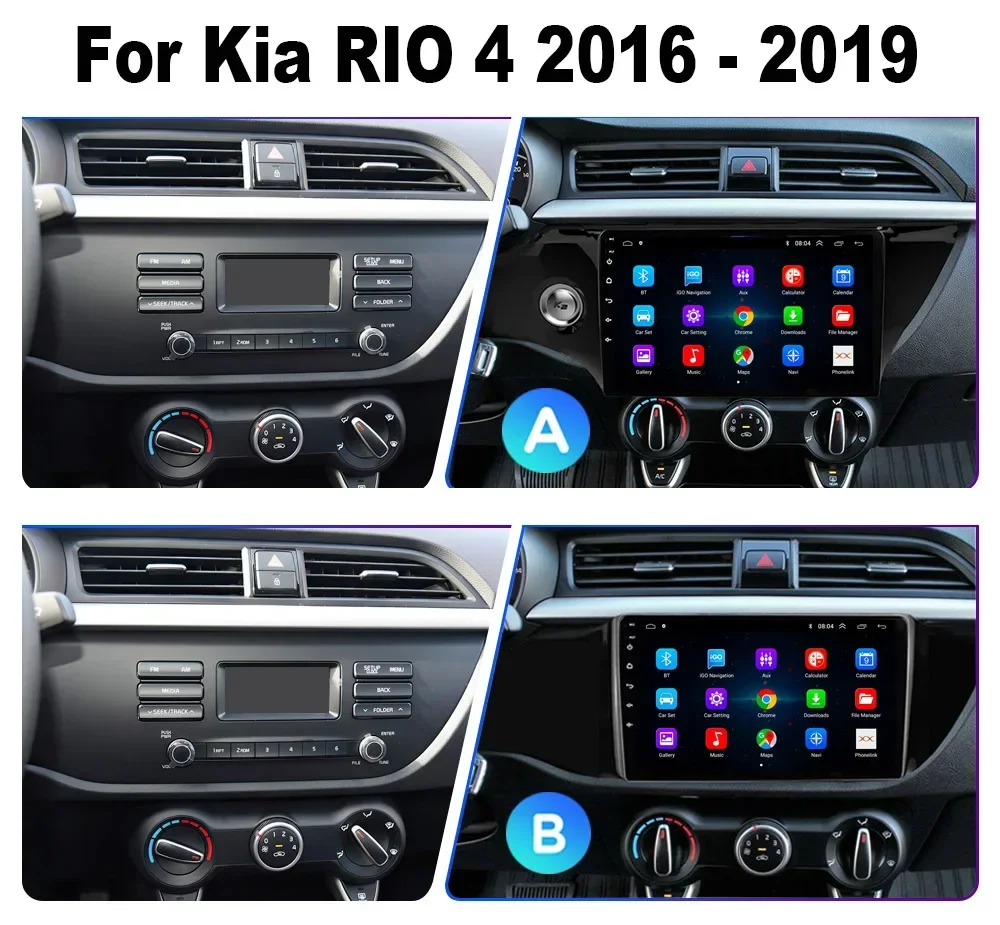 DSP Android 13 2din Wifi Car Radio DVD Player For Kia RIO 4 X-Line 2016-2019 Autoraido Multimedia Carplay GPS Navigation