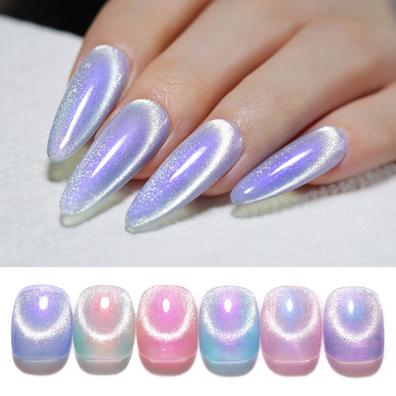 

BORN PRETTY 6 шт. Auroras Cat магнитный гель-лак для ногтей набор блестящих блесток с магнитом голографический набор для маникюра для дизайна ногтей 7 мл