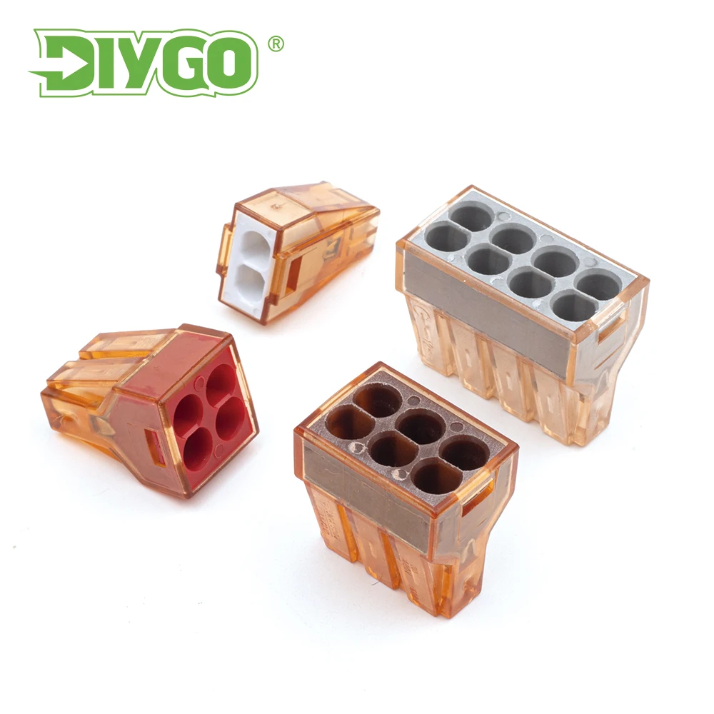 25PCS Quick Electrical Cable Connectors Universal Type Push-in Terminals 2/4/6/8 Pin For Junction Box Led Light Connection