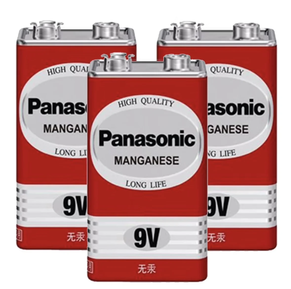 Panasonic 9V 6F22 Alkaline Battery for Alarm Wireless Microphone Mercury Free Long working life