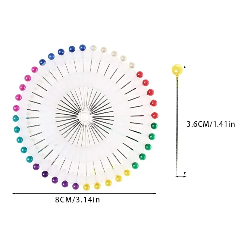 480 pz/scatola spille da cucito spille dritte spille colorate bianche rotonde testa di perle spille da sartoria per artigianato