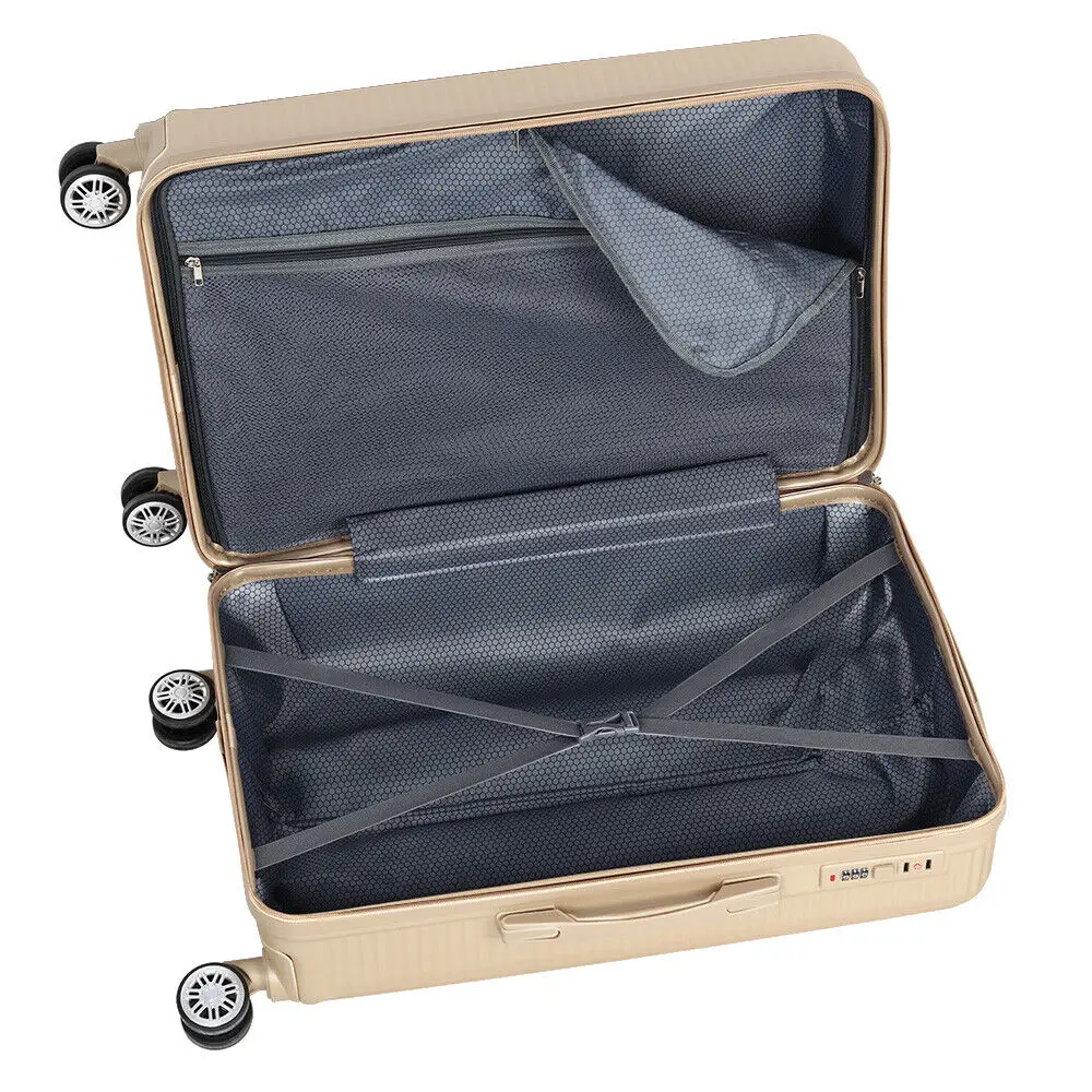 3-teiliges Gepäckset mit leisem Spinner-Rad abs pc leichtes tsa-Schloss 20 ''/24''/28 ''Familien-Reisekoffer-Set