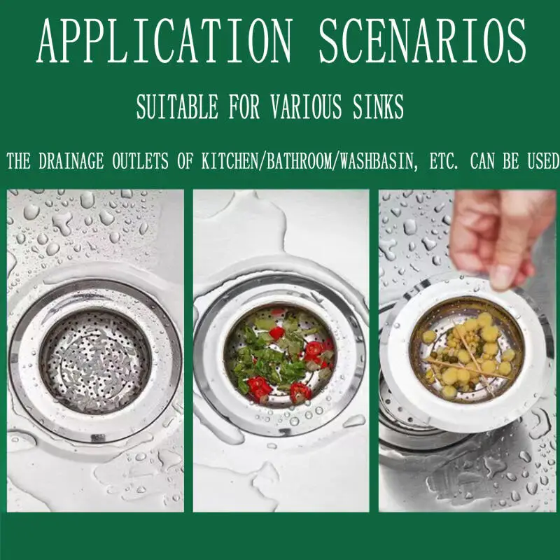 1-5個のステンレス製シンクストレーナー、キッチン/バスルーム排水フィルターメッシュ下水道スクリーン、細かいメッシュ排水カバーストレーナーバスケット