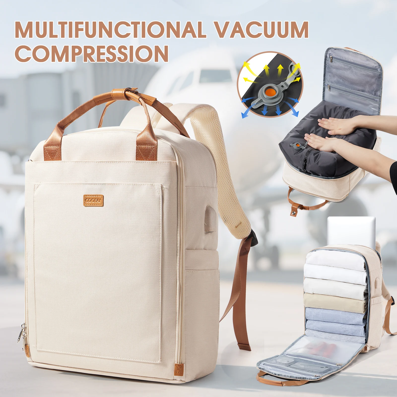 

Вакуумный рюкзак Ручная кладь с насосом Ручная кладь Дорожный рюкзак Женский рюкзак для ноутбука Сумка для ручной клади