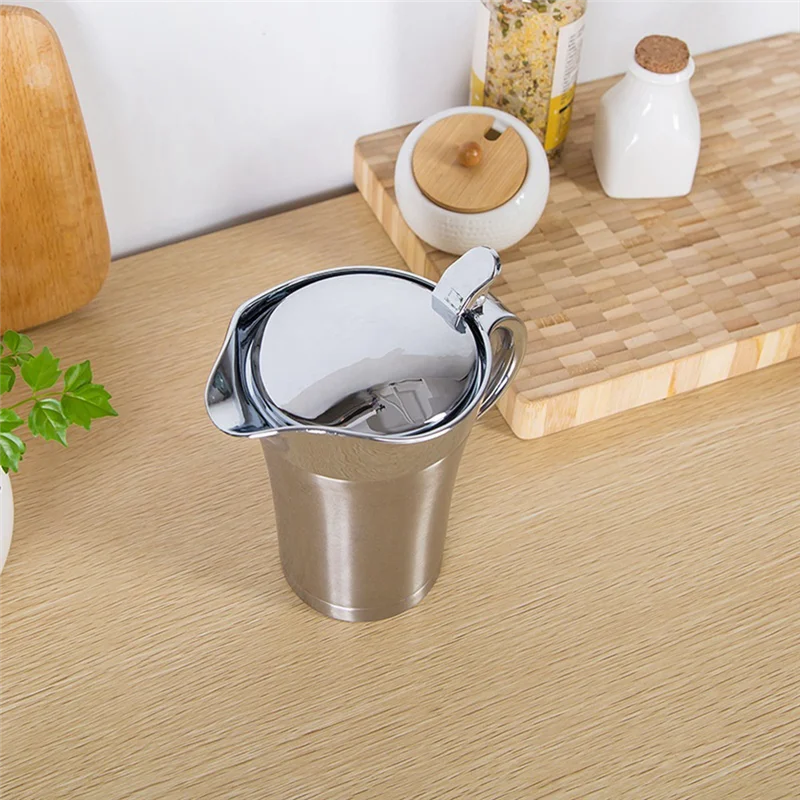 

2025 Trendstainless Steel Double-Layer Pulp Juice Dispenser Steak Juice Pot Seasoning Jar Kitchen Supplies Sauce Pot, Easy To Us