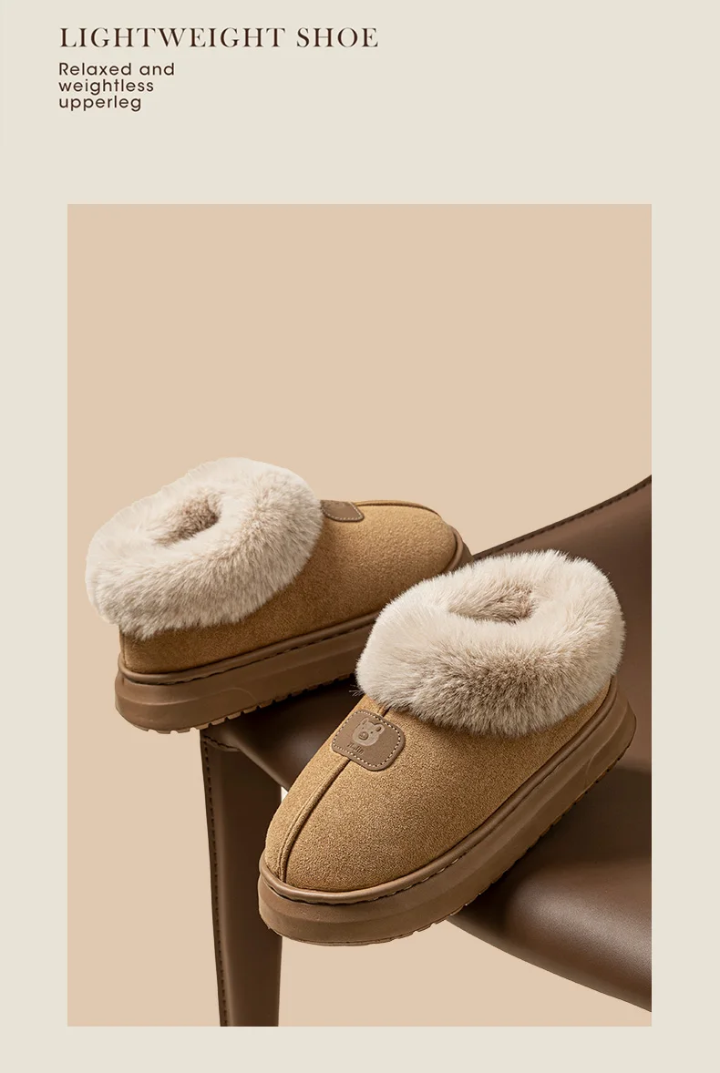 Mit Fleece gefütterte Winterhausschuhe für Männer und Frauen mit Knöchelabdeckung, dicke Sohle, leicht, Eva, für drinnen und draußen, warme Heimschuhe, mehrere C – Detail 4