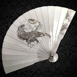 Metal Folding Fan Stainless Steel Martial Arts Fan Ancient Style High-end Gift