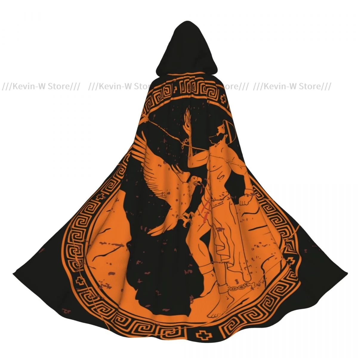 

Unisex Adult Ancient Greek God Prometheus With Fire Cloak with Hood Long Witch Costume Cosplay