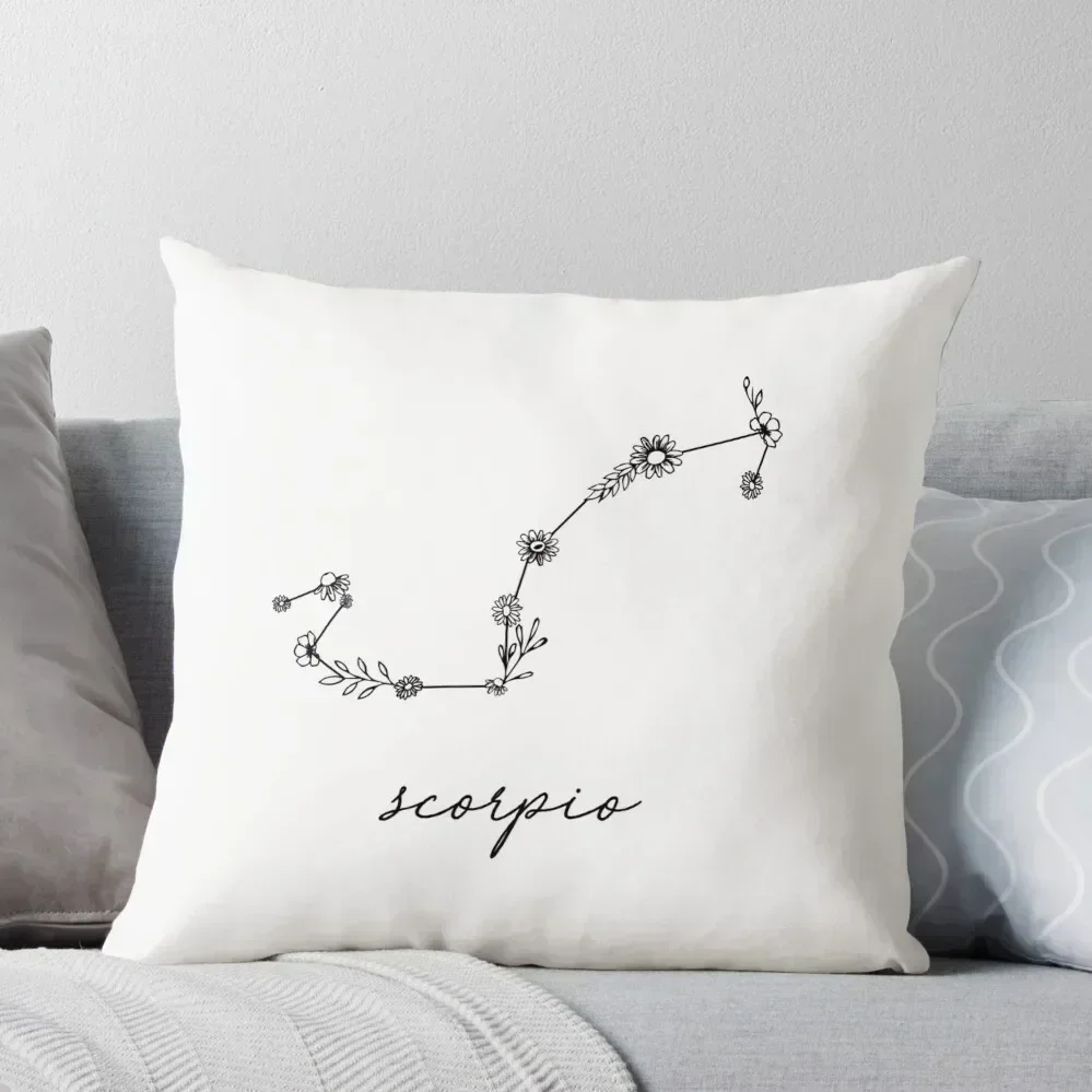 

Scorpio Zodiac Wildflower Constellation Throw Pillow covers for pillows pillow pillowcase pillow