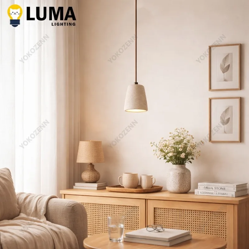 Modern Kitchen Island Pendant Light Nordic Dining Hanging Lamp Single/Double/Triple Head Stone Shade 10/60/80cm Bar Lighting