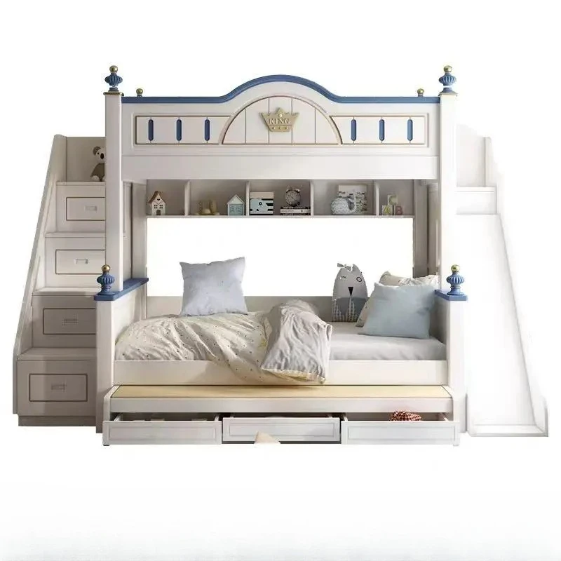 

#For Modern Luxury Design Double Bunk Bed for Kids High Quality Solid Wood with Revolving Feature Soft Luxury Bedroom Furniture&