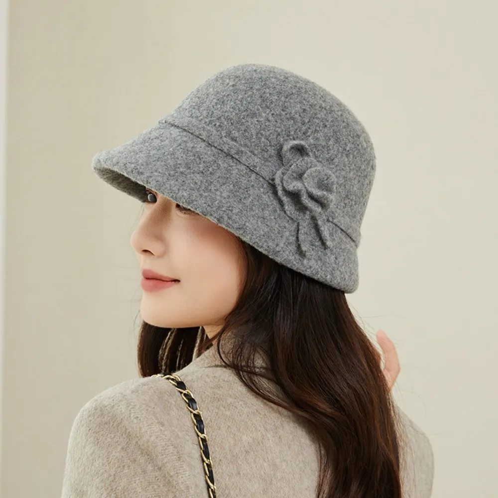 

Модная теплая женская рыбацкая шляпа, утолщенная ветрозащитная панама, элегантная женская шапка для бассейна в стиле Хепберн