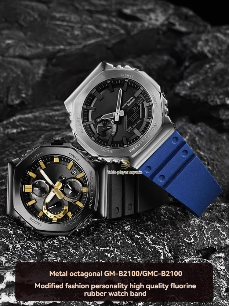 

Rubber Resin Watch Accessories For Casio GMW-B5000 Gmw b5000 GM-B2100 Series Strap Men's Sports Waterproof Black Blue Bracelet