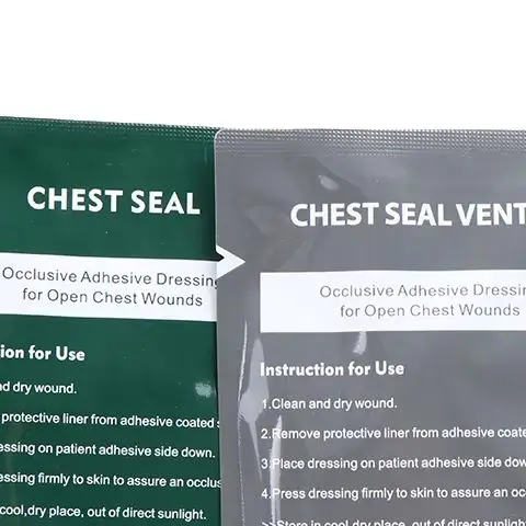 

Square Medical Chest Seal Vented Dressing Bandage First Aid Kit Rescue Chest Seal Outdoor Emergency Medical Tool