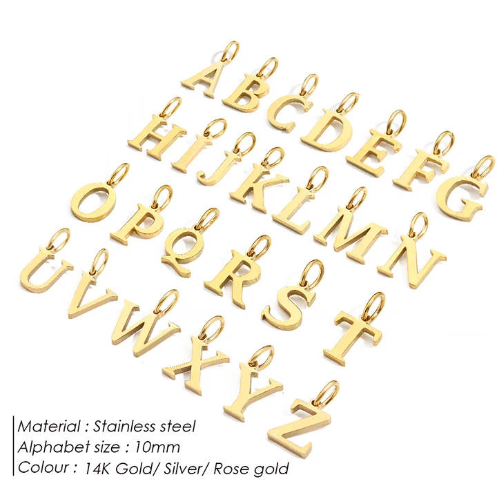 EMANCO Initial Alphabet Pendant Stainless Steel Charms for Making Necklace Minimalism Accessories Women's Jewelry Wholesale