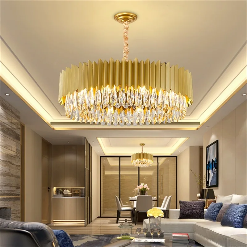 

Light Luxury Living Room Crystal Chandelier Post-Modern Simple Luxury Atmospheric Villa New Dining Room Designer Bedroom Lamp