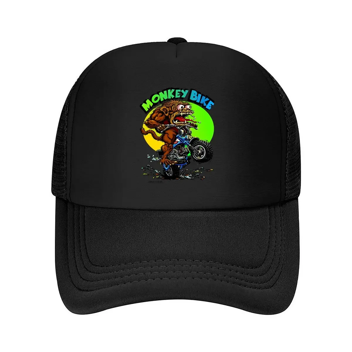 New Monkey Bike Whimsical - Inspired, Animal Rider Design Mesh Baseball Cap