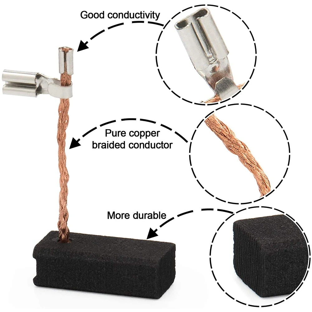 4PCS Carbon Brush Compatible for Dewalt DWP611 Porter Cable 450 Router, Replacement for DWP611PK, A27343 (6X9X19.5 mm)