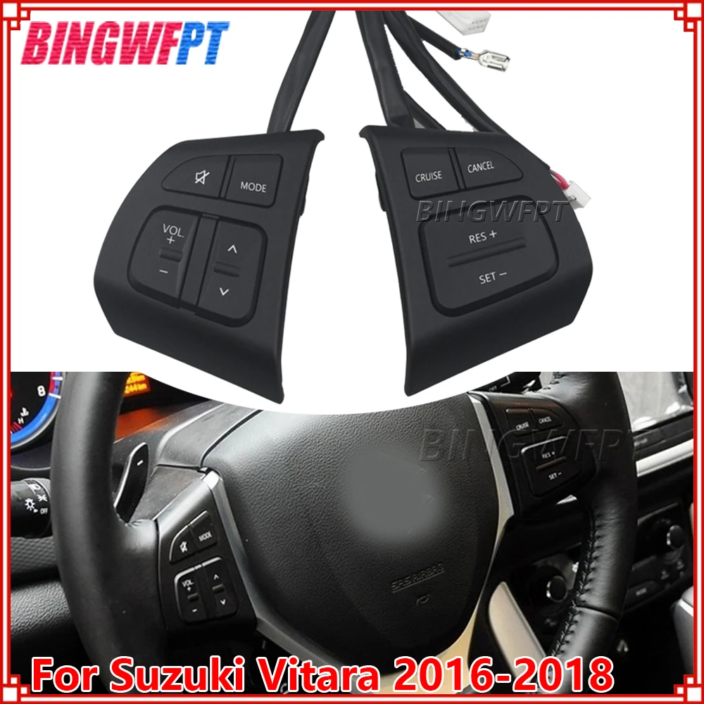 

MultiFunction Steering Wheel Switches Multimedia Audio Volume Buttons Radio Player for Suzuki Vitara 16-18 Cruise Control Switch