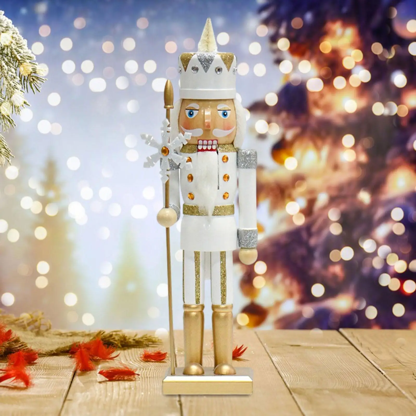 Nutcracker Statue Decor Desktop Ornament for Living Room Fireplace Tabletop