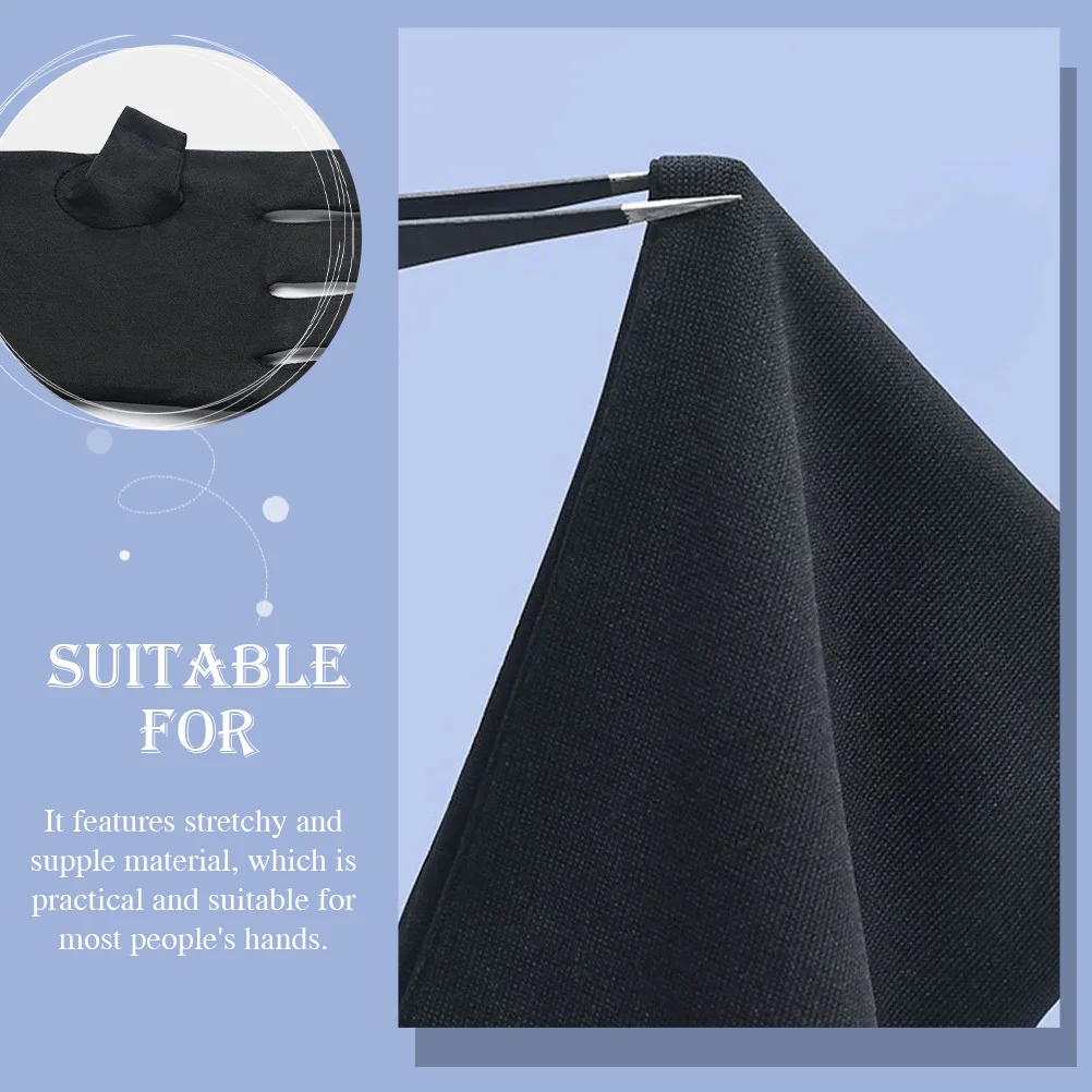 

2Pairs Uv Lamp Hand Covers Manicure Protective Fingerless Gloves Black Polyester Uv Prevention Skin Protective Gloves for Nail