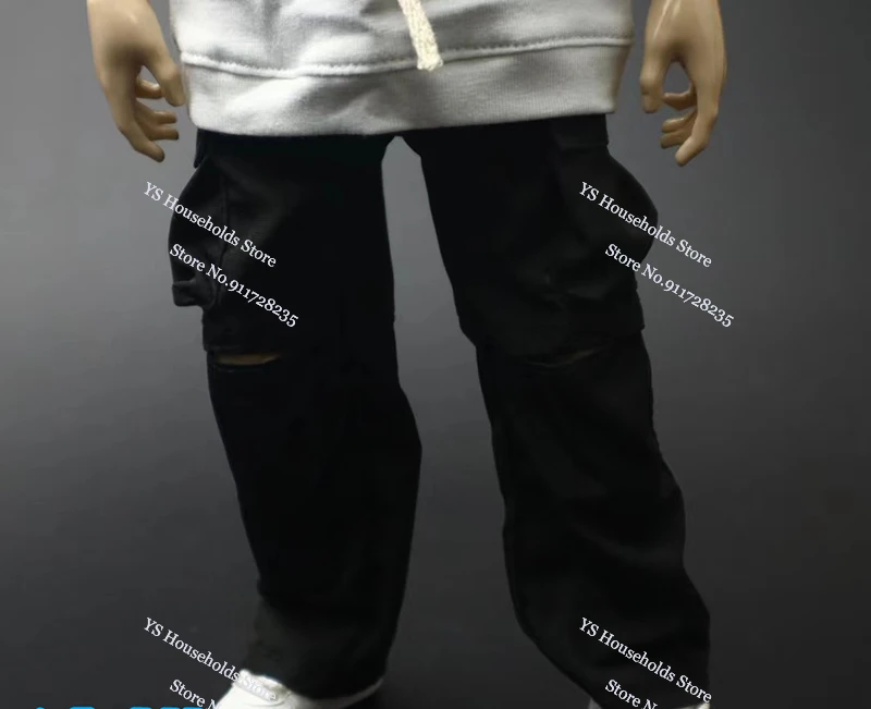 2 Styles 1/6 Scale Man Soldier Loose Casual Tooling Pants Ripped Design Trendy Hip Hop Trousers For 12