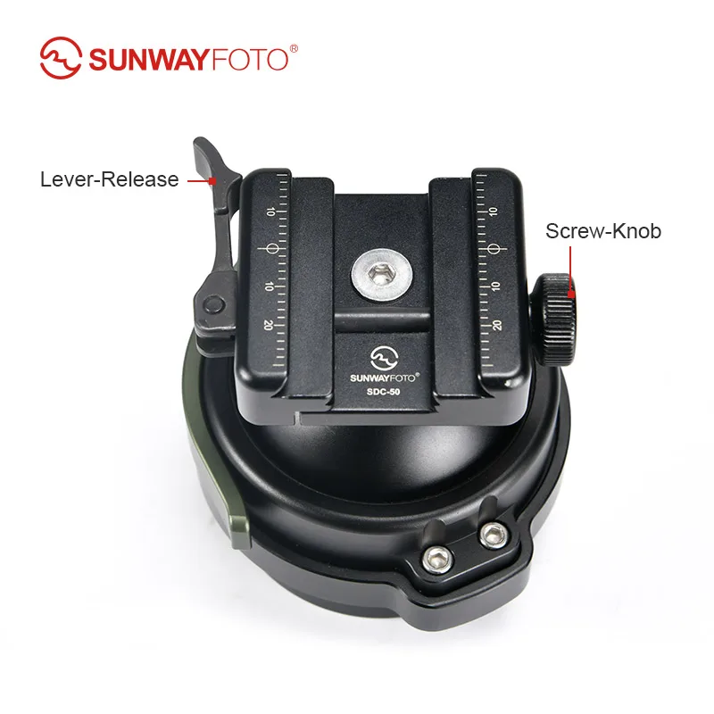SUNWAYFOTO IB-65 65mm Heavy Duty Tipod Ball Head to 75mm Bowl Adapter with Picatinny Nato/Arca Swiss Clamp Load 66lbs(30KG)