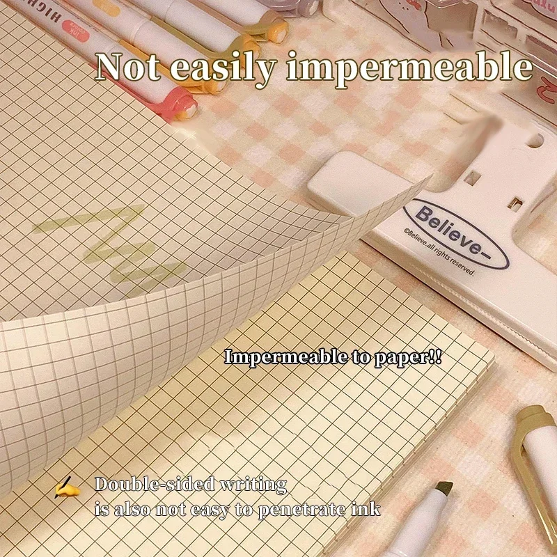 قلم تحديد متعدد الاستخدامات برأسين وسم النقاط الرئيسية غير الملطخة ورقة عالية الجمالية أقلام حساب اليد الملونة للطلاب #4