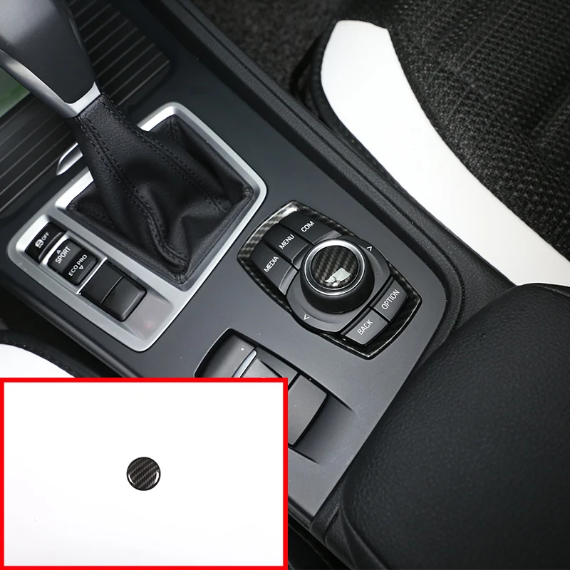 

ABS Multimedia Knob Decoration Cover Trim For BMW 1 2 3 4 Series X1 F48 X2 F47 X3 F25 X5 F15 Car Accessories Carbon Fiber 1 Pcs