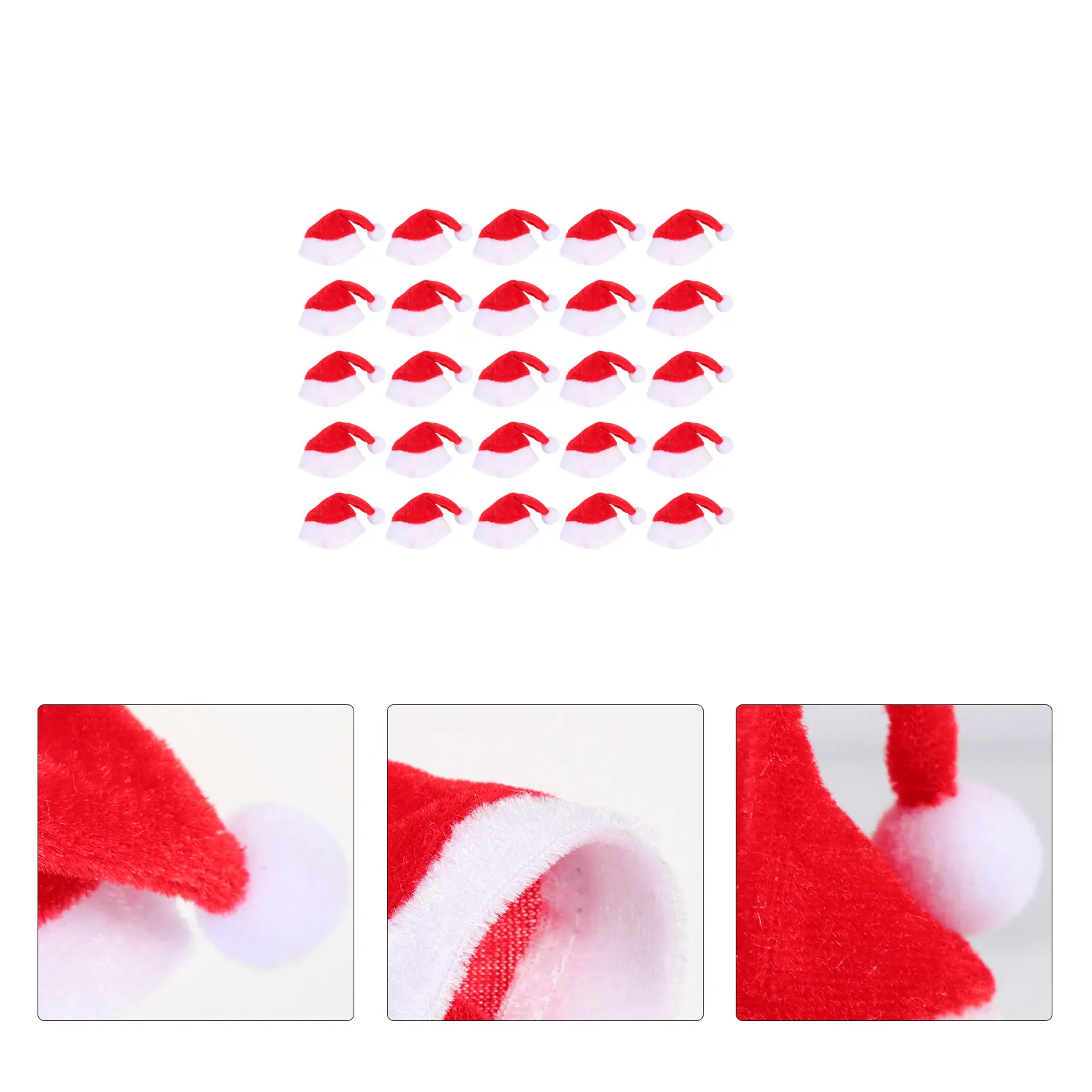 

20 Pcs Christmas Hat Bottle Set Decoration Holiday Covers Decorations Velvet Cloth