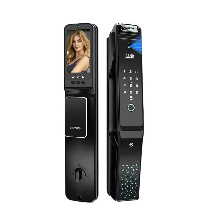 

2024 New Fast Facial Recognition Smart Door Lock Palm Print Wifi Fingerprint Waterproof Security Wooden Door Locks